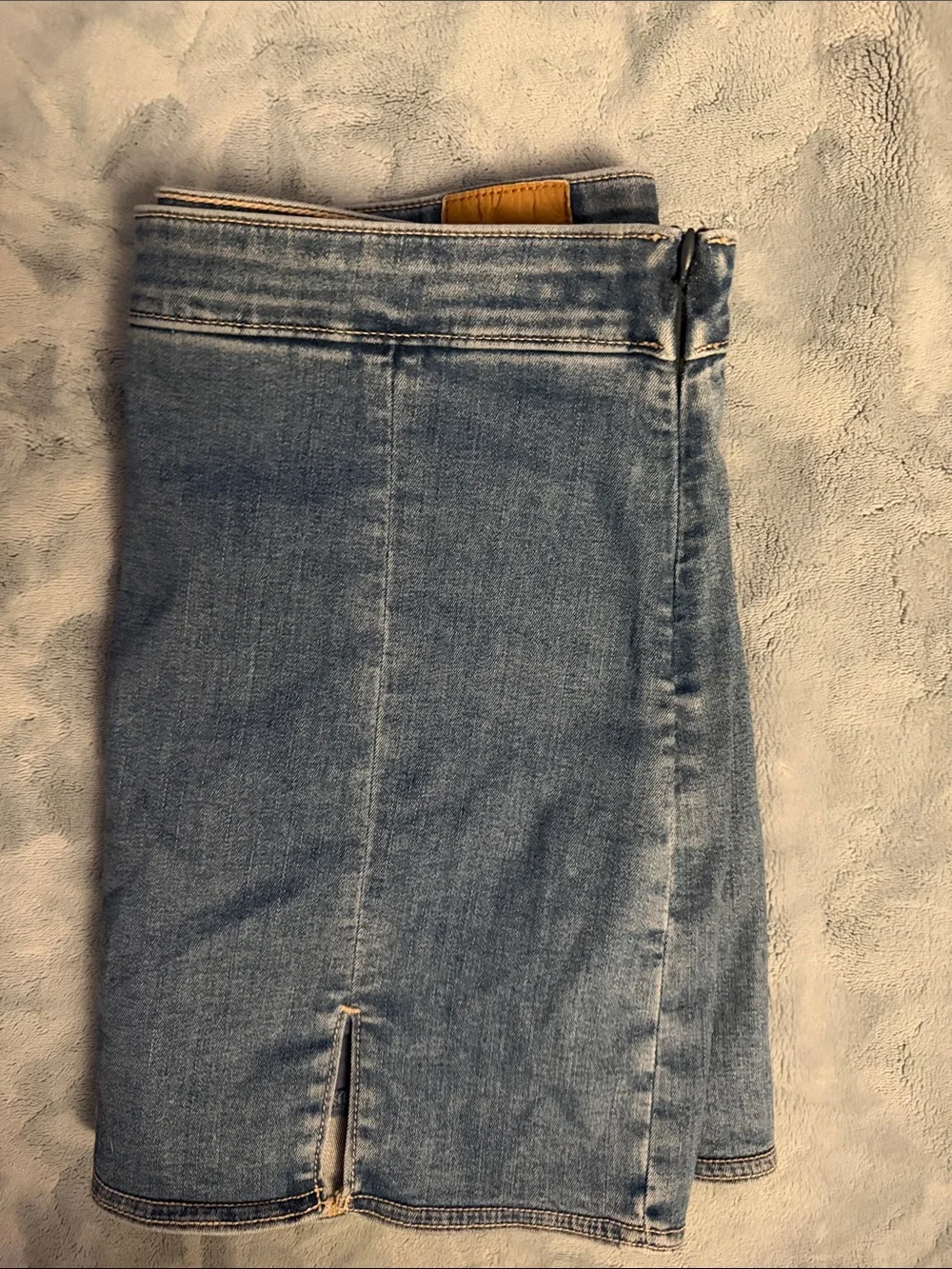 American Eagle Outfitters Medium Blue Denim high waisted Skirt with Front Slit